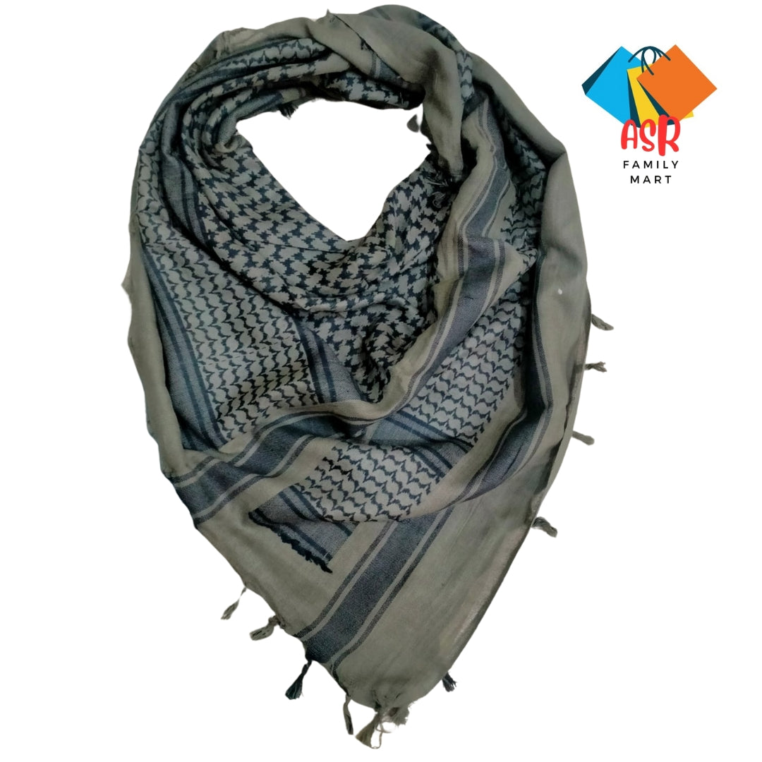 Elegant Commando Checkered Shemagh Scarf for Men with Tassels