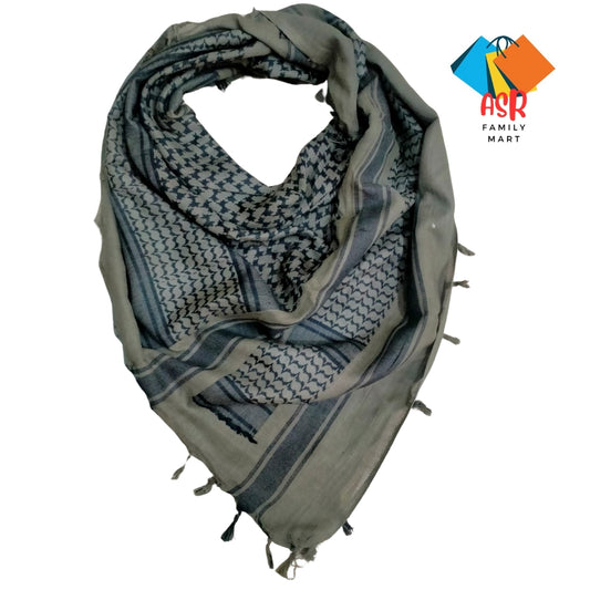 Elegant Commando Checkered Shemagh Scarf for Men with Tassels