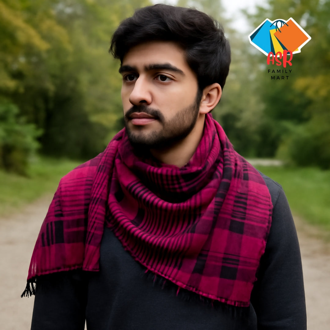 Elegant Checkered Shemagh Scarves for Men with Tassels-Pack of 2