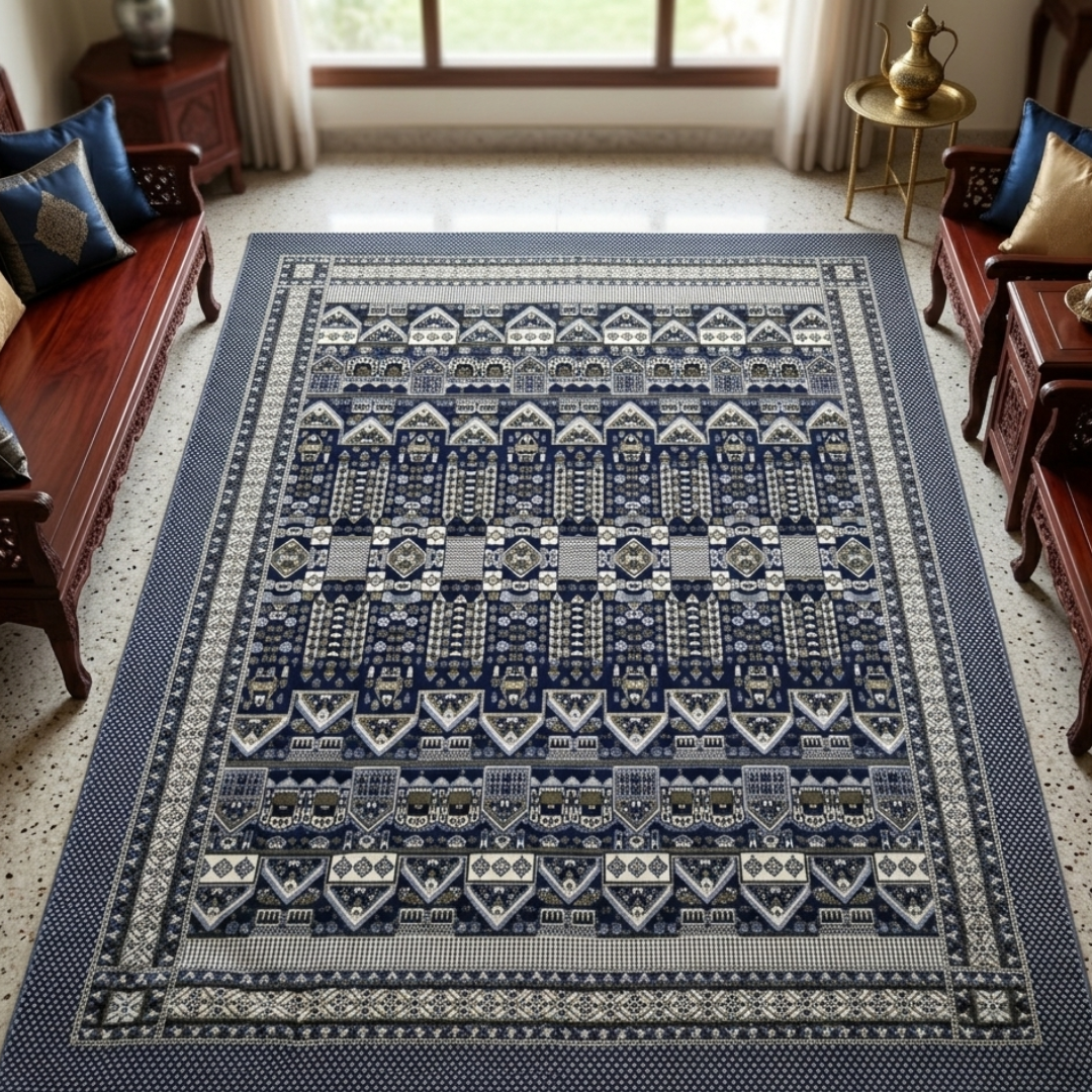 Traditional Multani Jazem – 9×12 Ft –Tribal Geometric Pattern