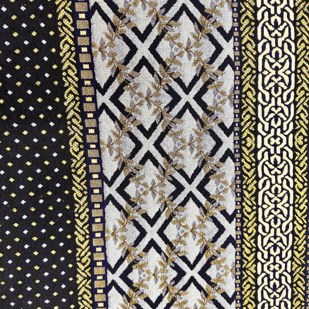 Classic Blue Multani Bedsheet – Central Zigzag Pattern