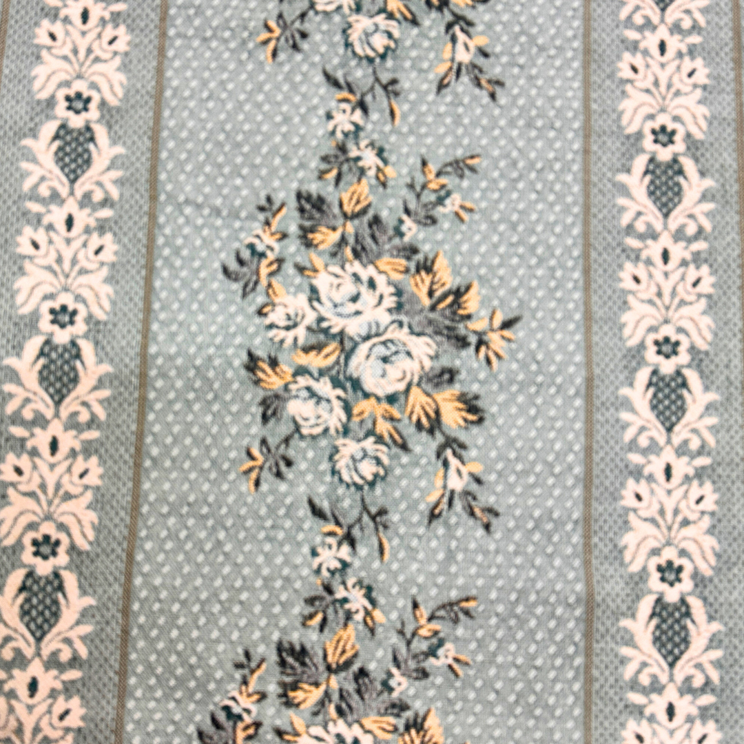 Floral Stripe Multani Bed Sheet – Emerald Green Classic Design
