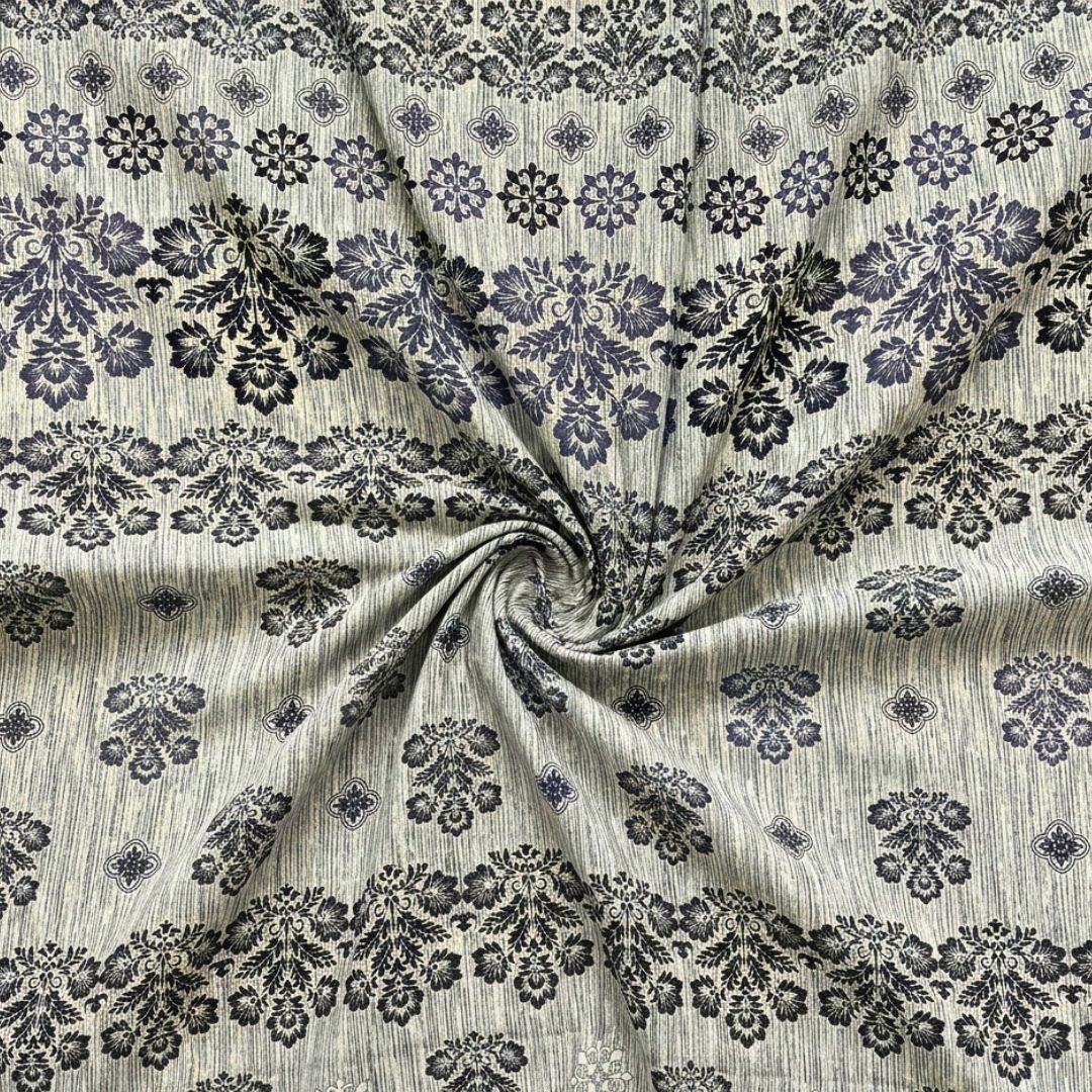 Silver Damask Soft Cotton Printed Bedsheet Set