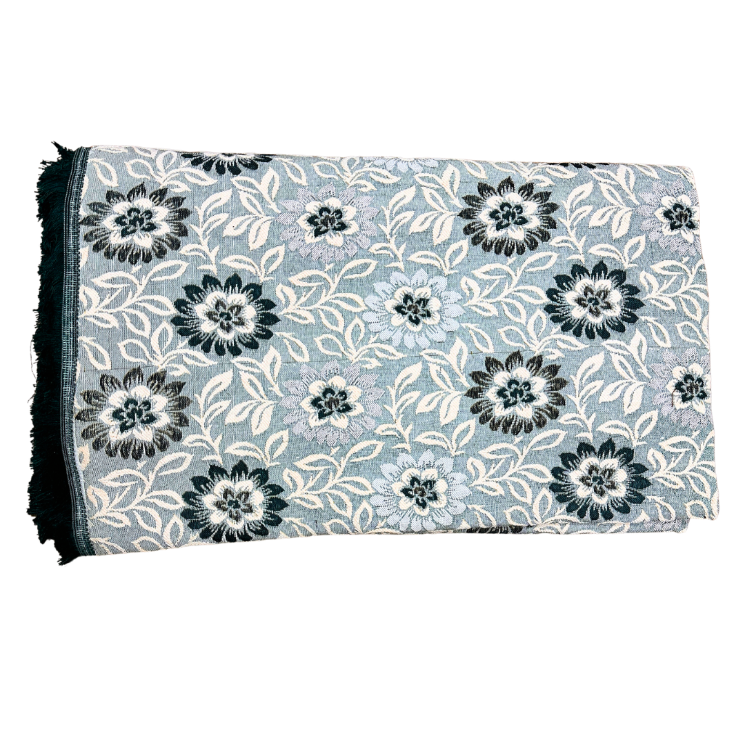 Allover Floral Multani Bed Sheet – Emerald Green Classic Design