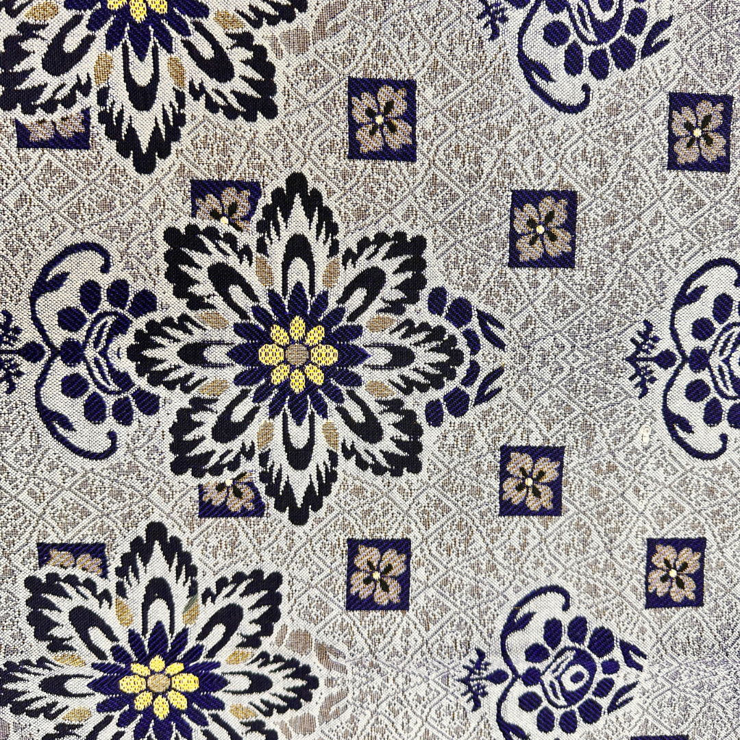 Classic Blue Multani Bedsheet – Central Zigzag Pattern