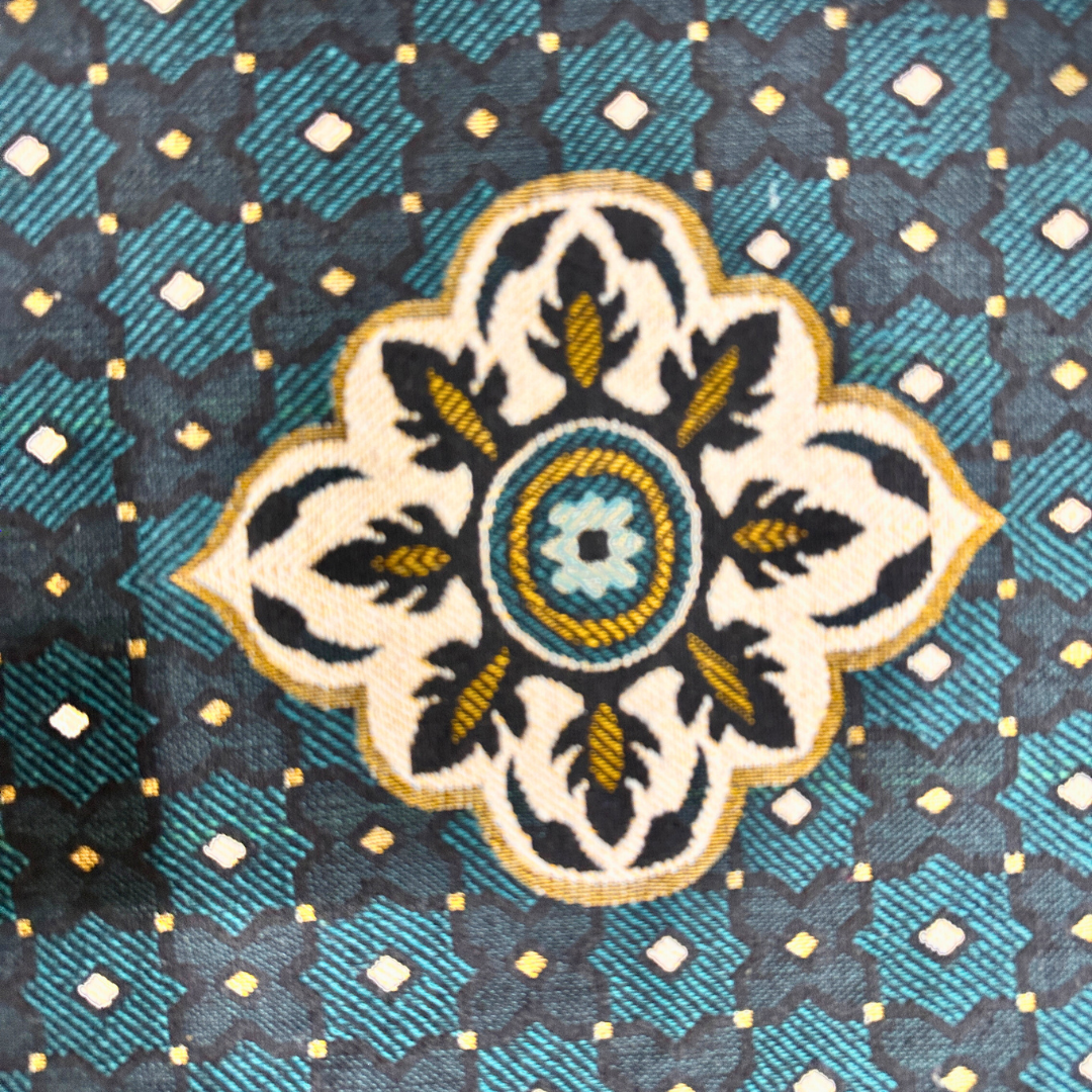 Traditional Emerald Green Multani Bedsheet – Diamond Floral Pattern
