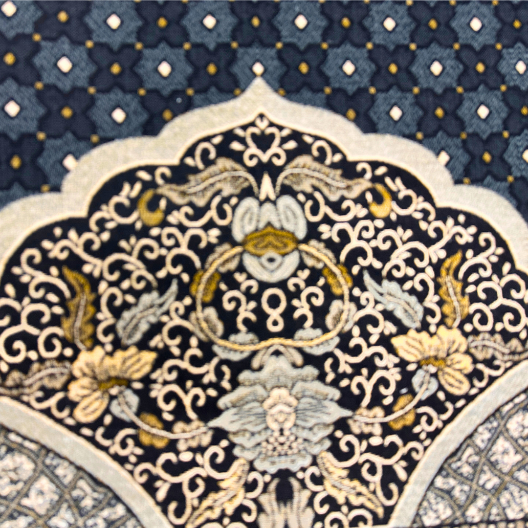 Traditional Grey Multani Bedsheet – Diamond Floral Pattern