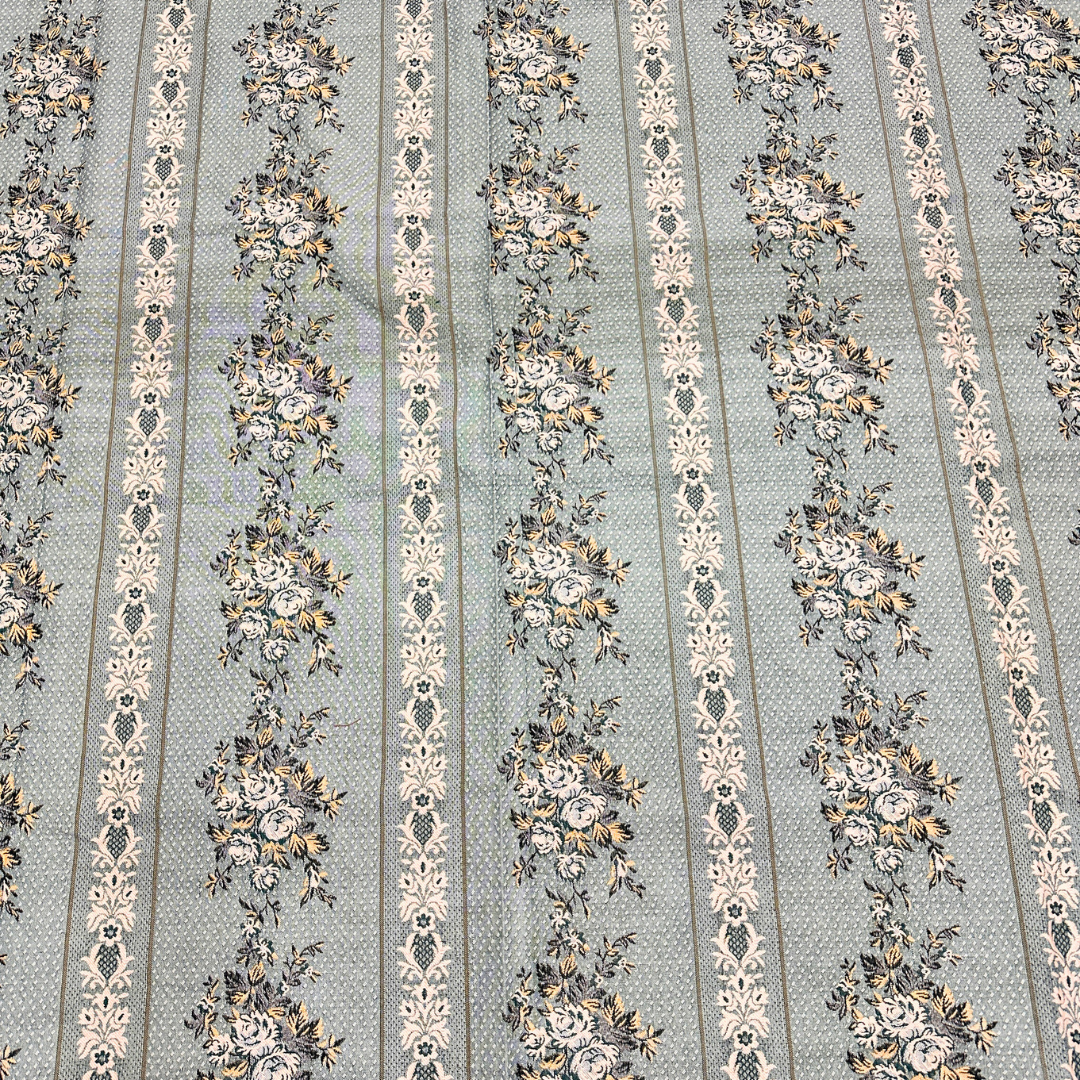 Floral Stripe Multani Bed Sheet – Emerald Green Classic Design