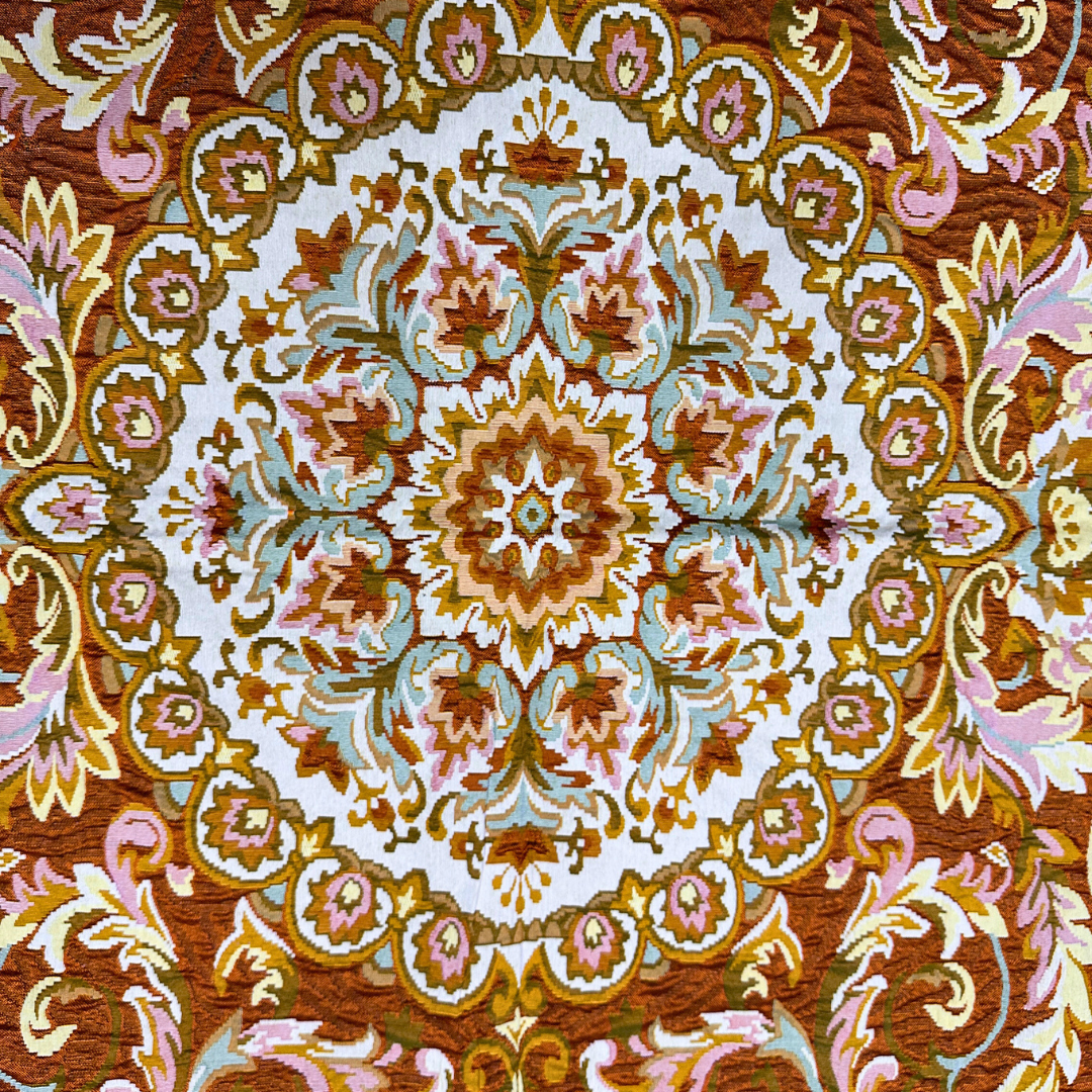 Mora Medallion Multani Bed Sheet –Orange Classic Design