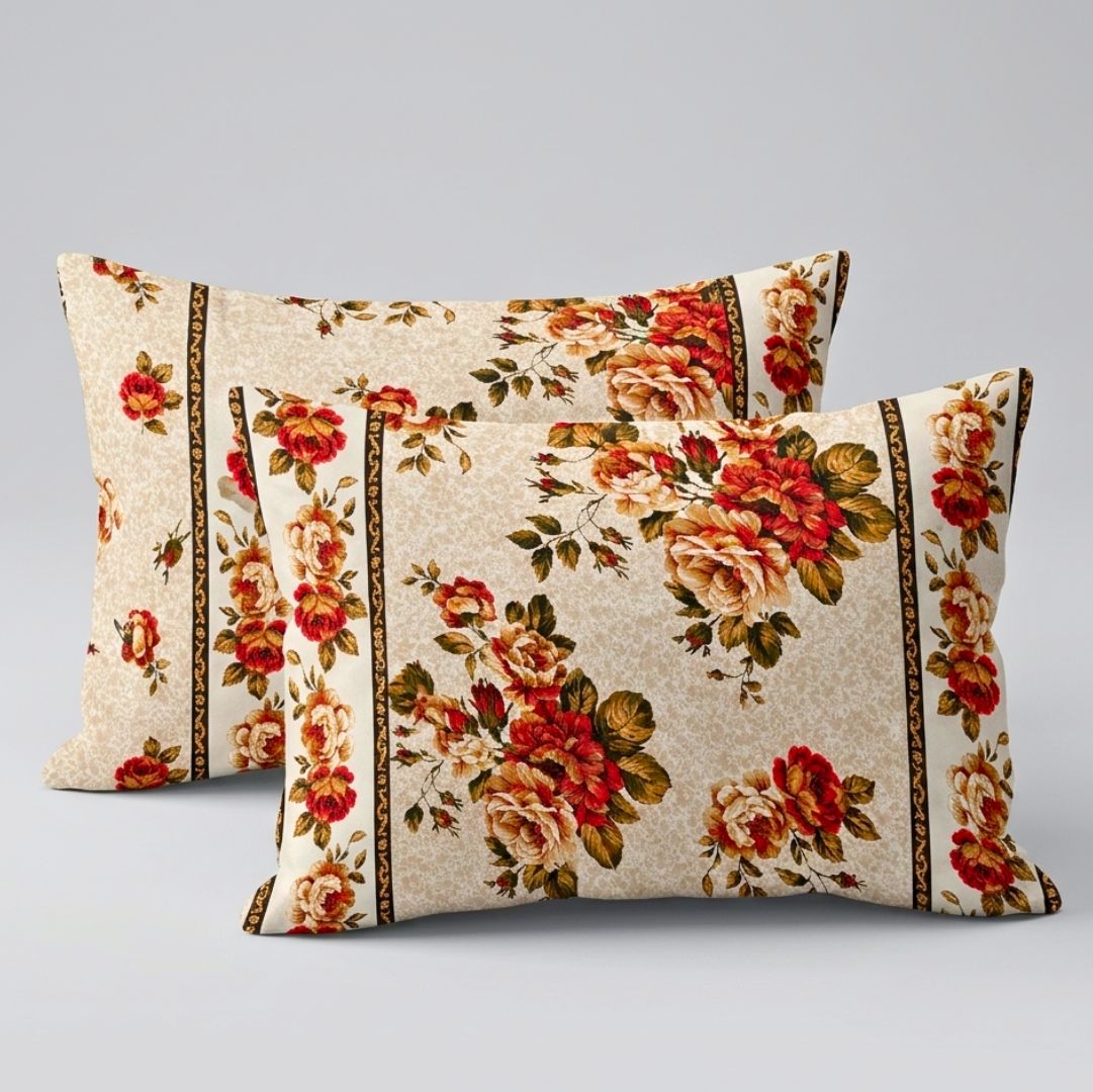 Autumn Bloom Soft Cotton Printed Bedsheet Set