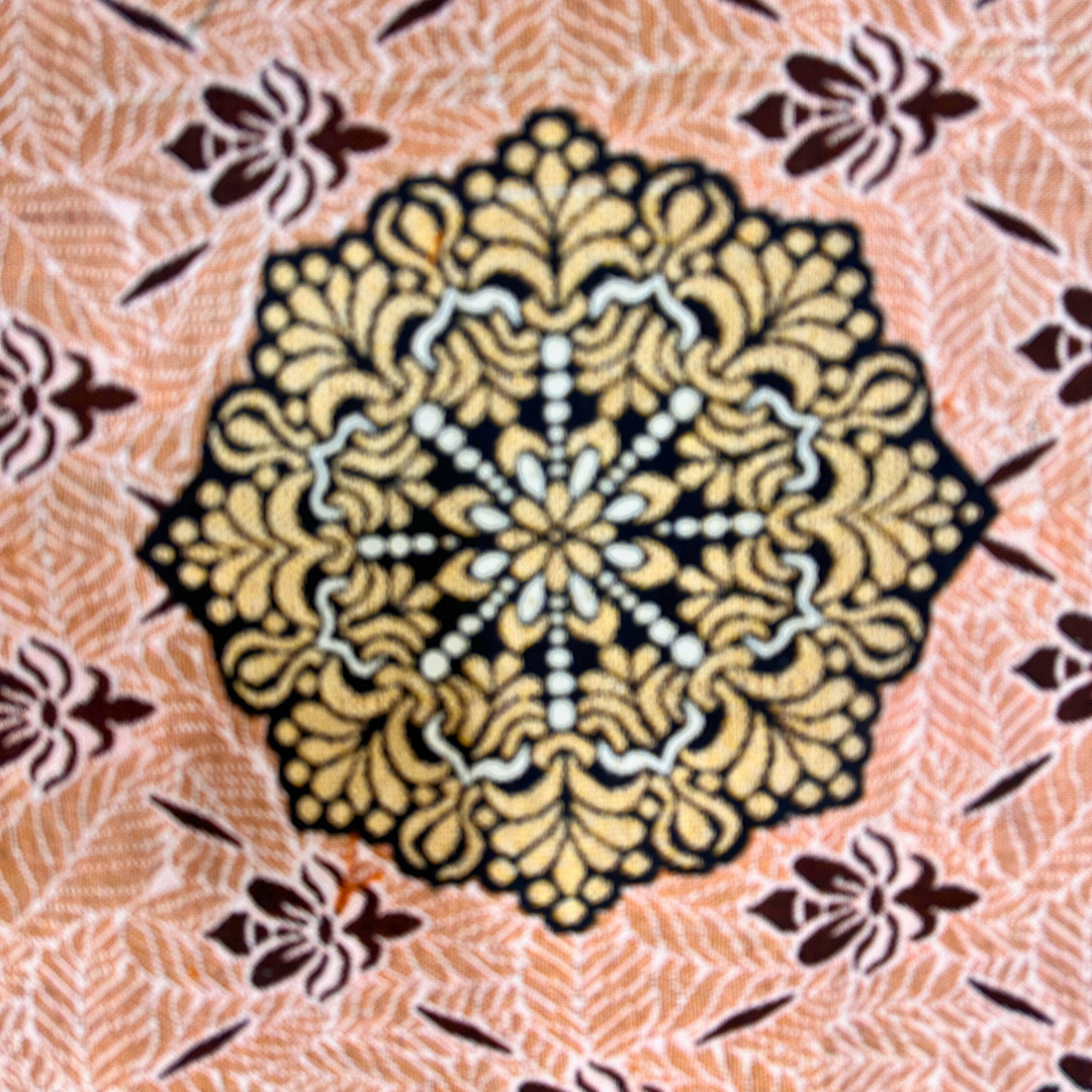 Classic Orange Multani Bedsheet – Central Mehrab Pattern