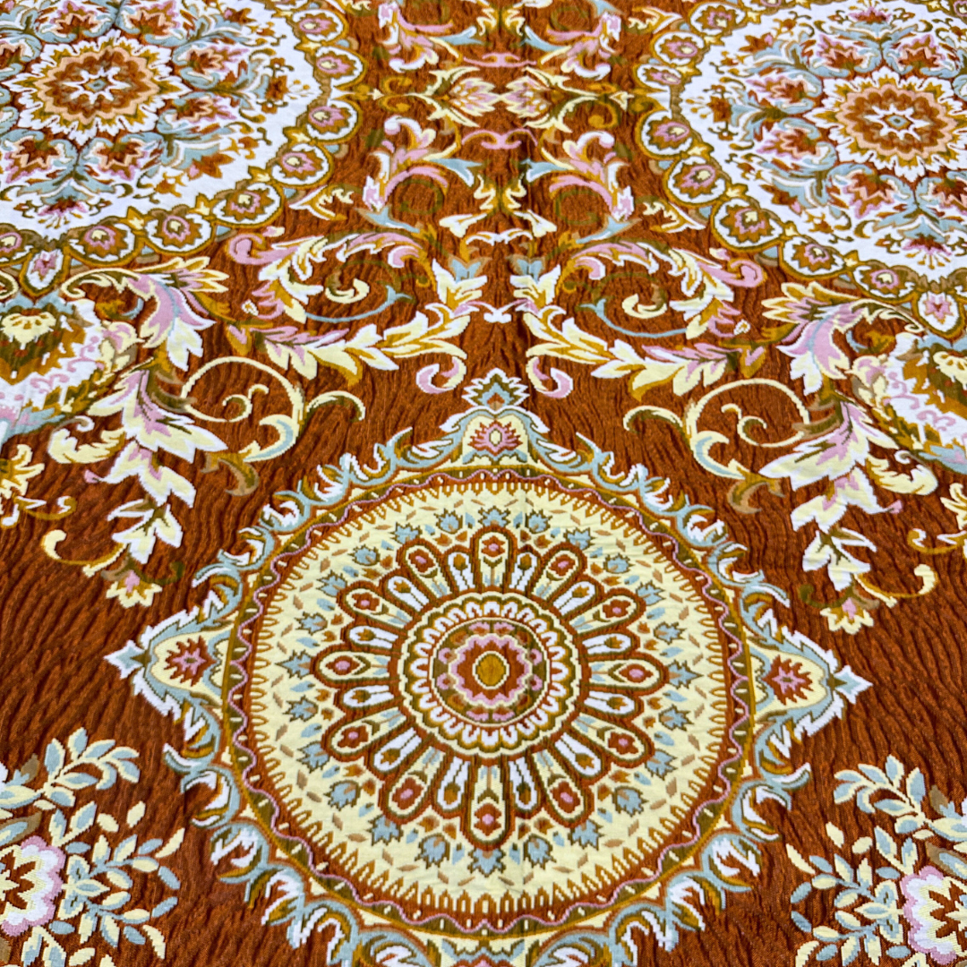 Mora Medallion Multani Bed Sheet –Orange Classic Design