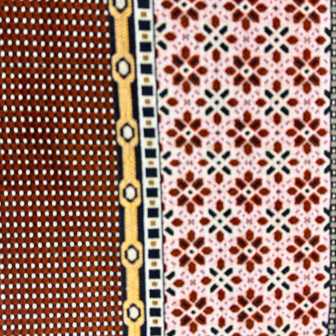 Traditional Orange Multani Bedsheet – Diamond Floral Pattern