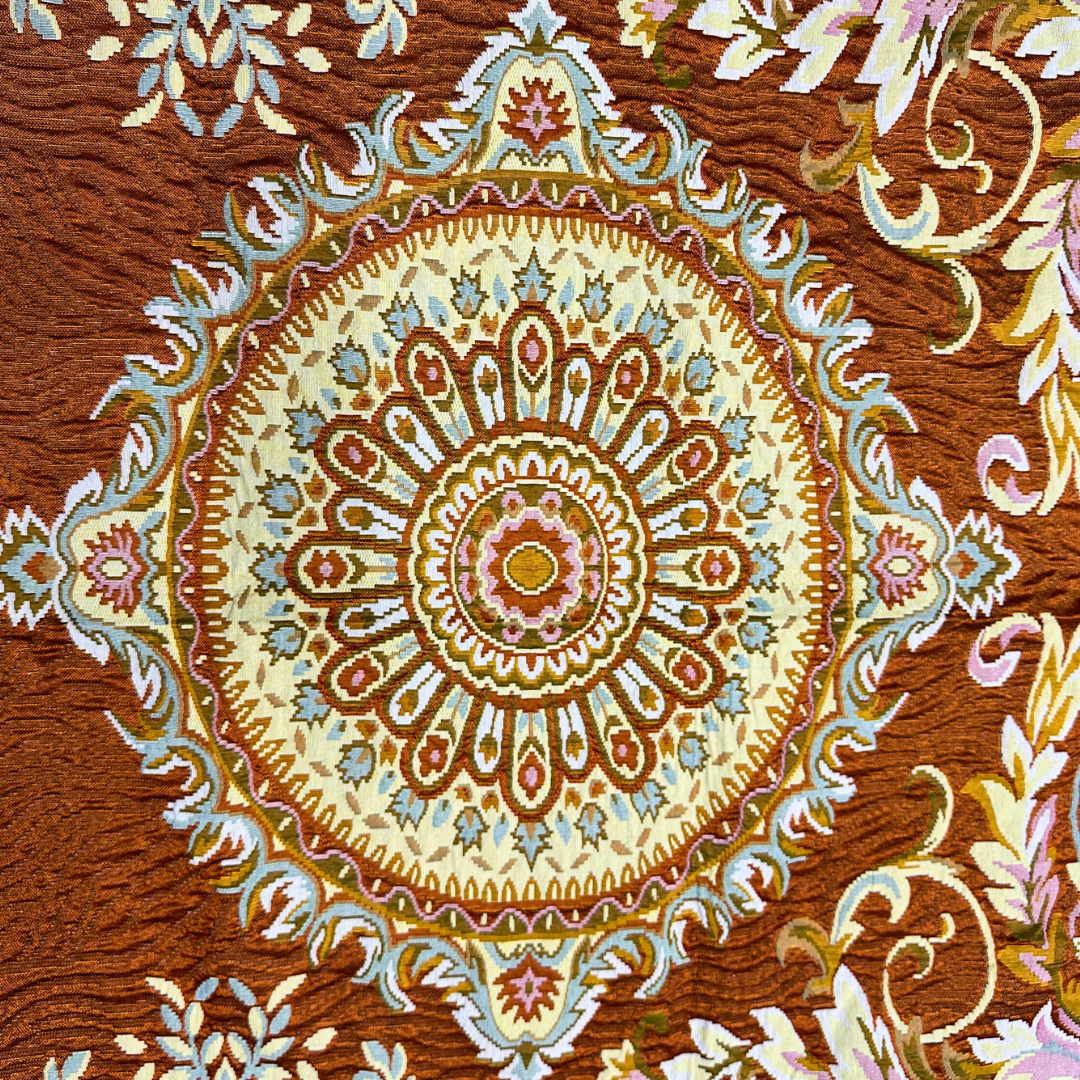 Mora Medallion Multani Bed Sheet –Orange Classic Design