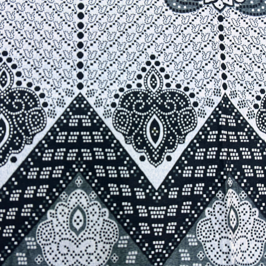 Ghulab Classic Grey & Black-3 Large Motifs-Multani Bed Sheet Set