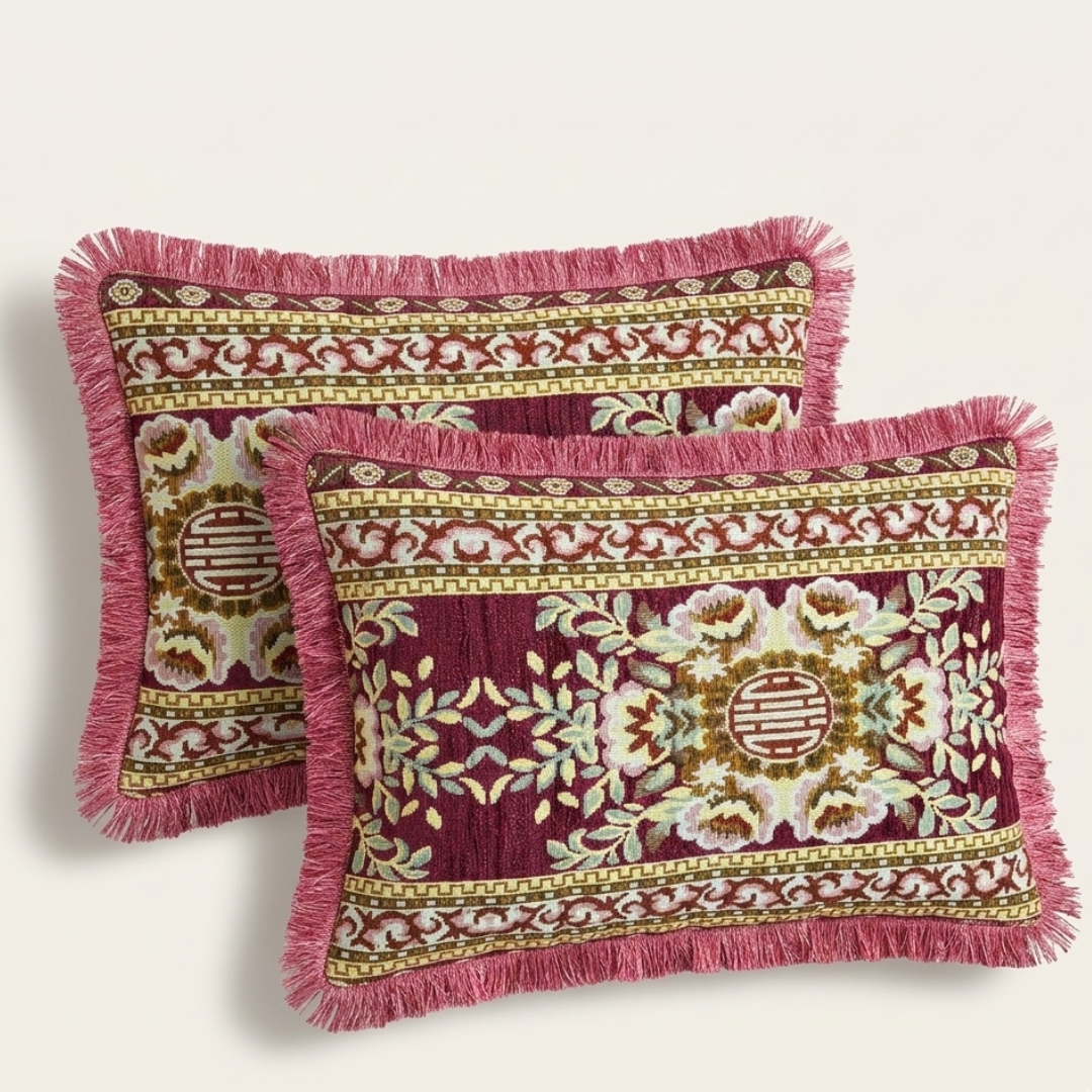 Mora Medallion Multani Bed Sheet –Pink Classic Design